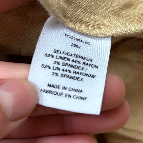 Derek Lam 10 Crosby Linen Rayon Pleated Wide Leg Pants Trousers Khaki Women's 8 - Picture 8 of 10